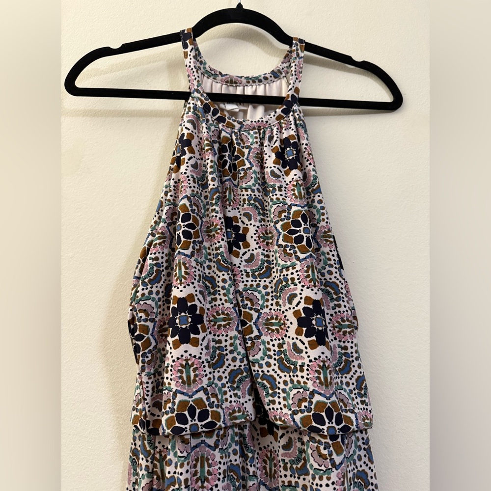 Artisan New York Boho Floral Halter Maxi Dress | Sleeveless Pockets‎ Blouson - S - Picture 3 of 10